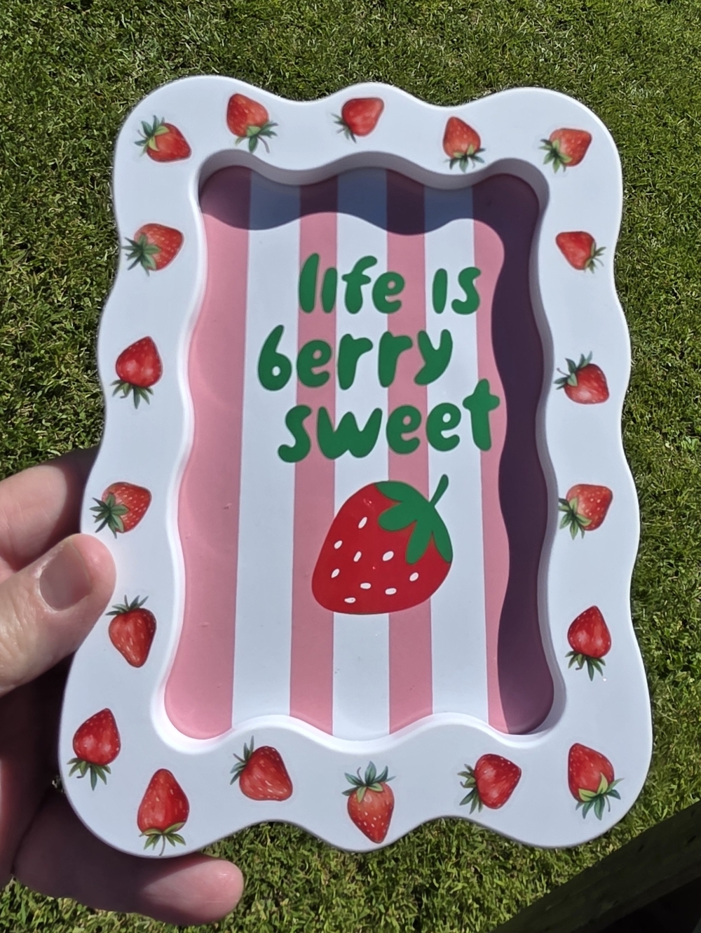 Strawberry Photo Frame Life Is Berry Sweet Display ART 7" X 5" wide New